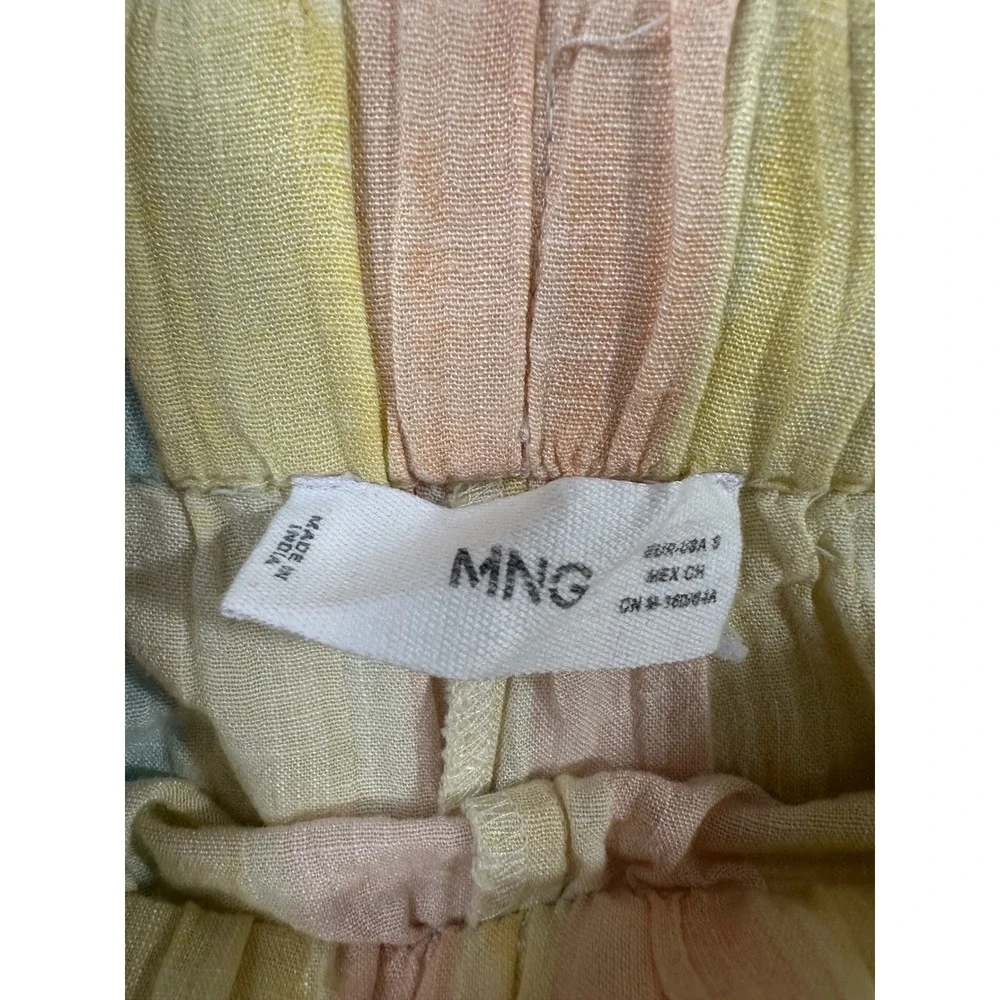 Mango MNG Womens Striped Linen Blend 2 Piece Set Shirt and Shorts Pastel Small